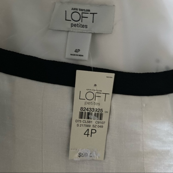 NWT Loft Black and White Linen Skirt - Picture 3 of 3